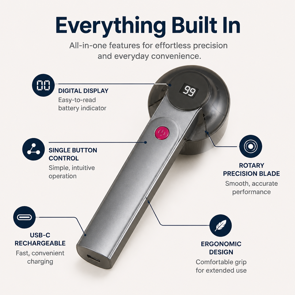 Novara — Smart Electric Lint Remover Rechargeable Fabric Shaver - Lamylie