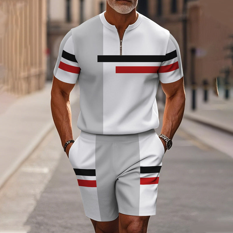 Marsten – Ensemble chemise à col zippé et short ajusté pour homme - Lamylie
