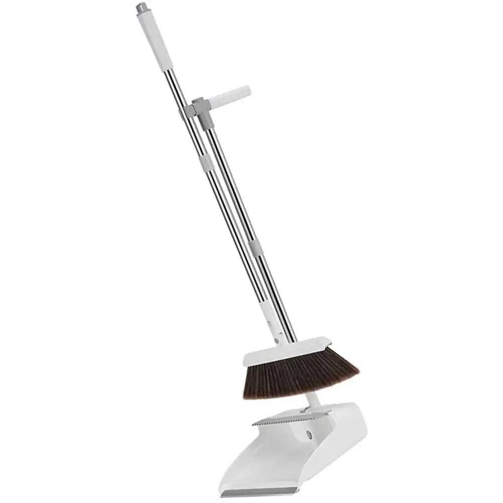 Bezem met stoffer | Rechtop vegen zonder te bukken | Met kamrand | CleanStand - Lamylie