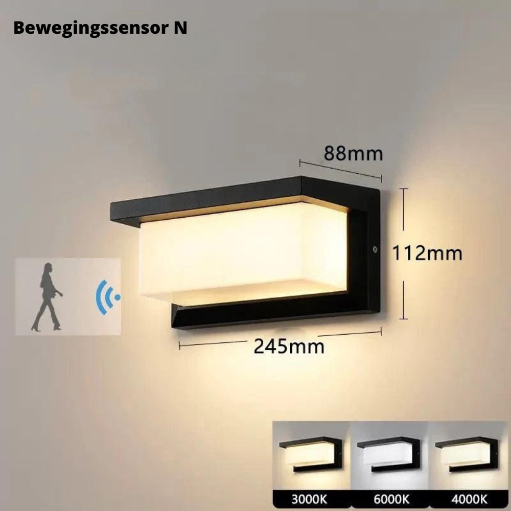 Outdoor LED Wall Lantern with Motion Detector – 20W Weather-Resistant - Lamylie