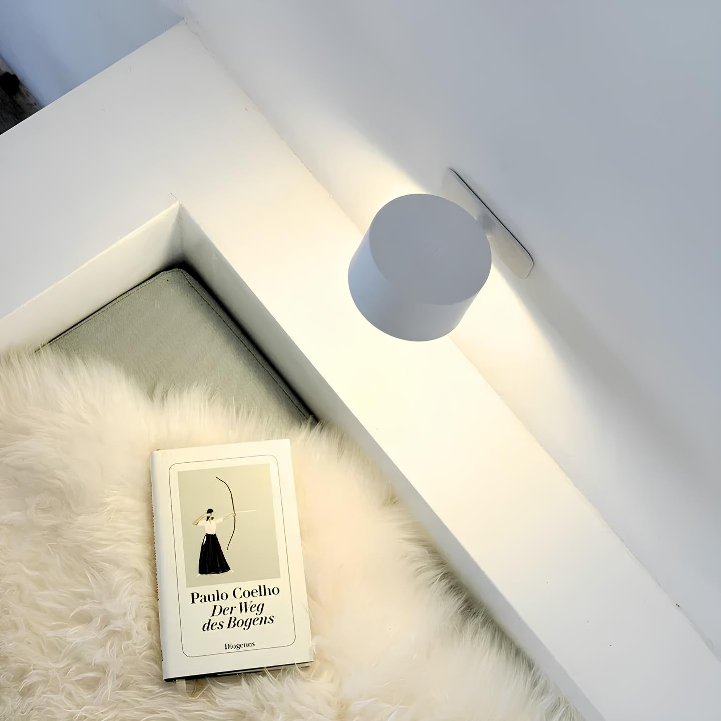 Wireless Rechargeable & Dimmable Wall Lamp with 360° Rotation | Compact Touch-Control Night Light - Lamylie