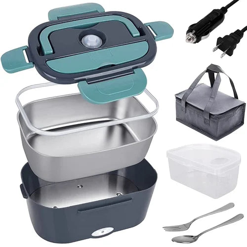 Elektryczny lunchbox z funkcją podgrzewania 1.5L | Ciepłe jedzenie w podróży, samochodzie i domu - Lamylie