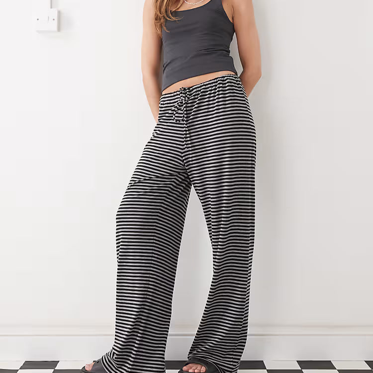 LuxeFlow Striped Knit Pants — Feel Unstoppable Freedom and Effortless Chic All Day Long - Lamylie
