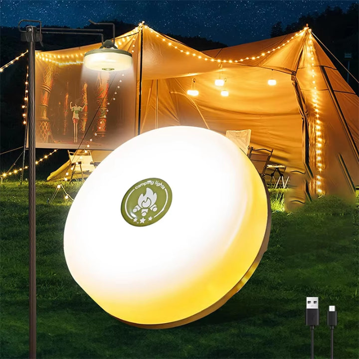 Campinglaterne mit 10m RGB-Lichterkette – Ambiente & Sicherheit für jeden Ausflug - Lamylie