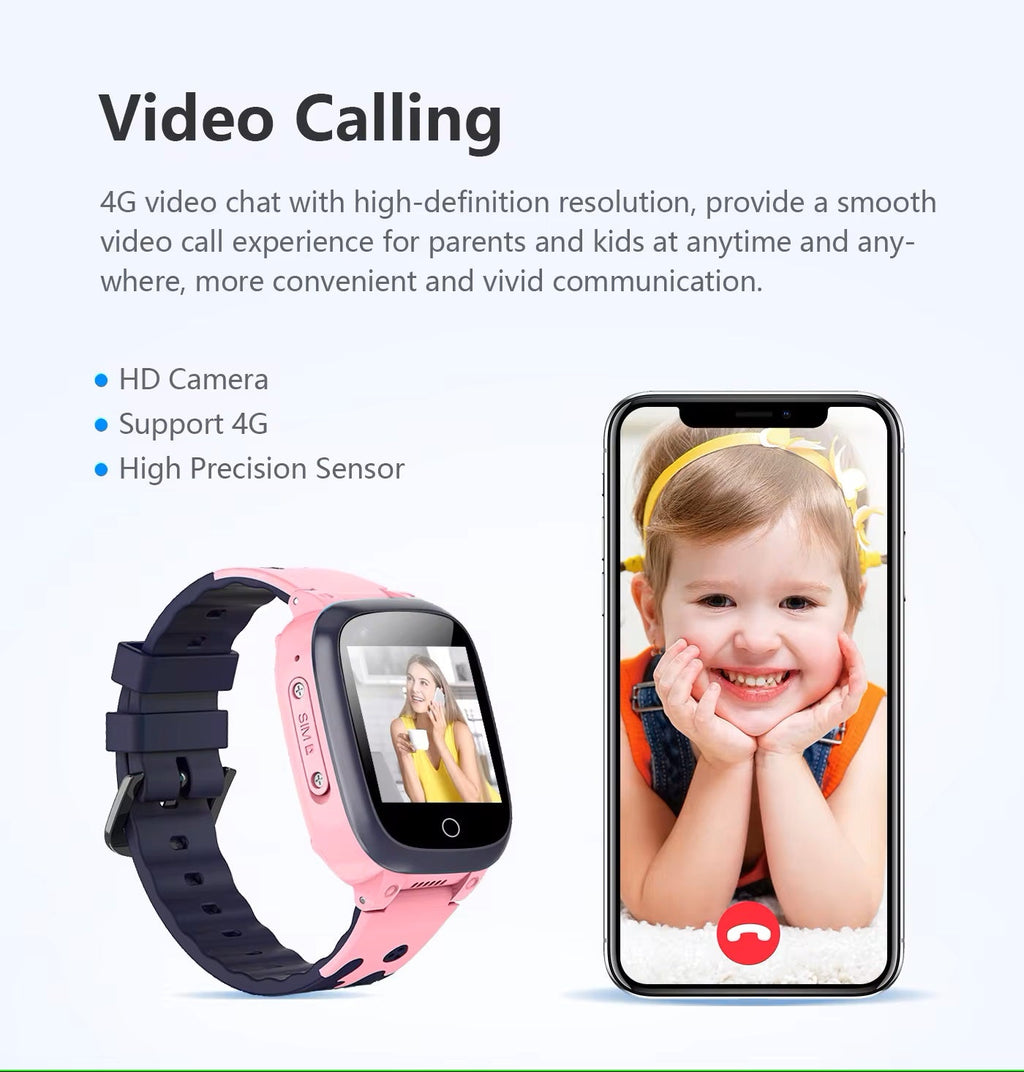 Gyermek GPS-es okosóra | 4G videohívás és névjegyek | SOS-vészhívó gomb | KidLink - Lamylie