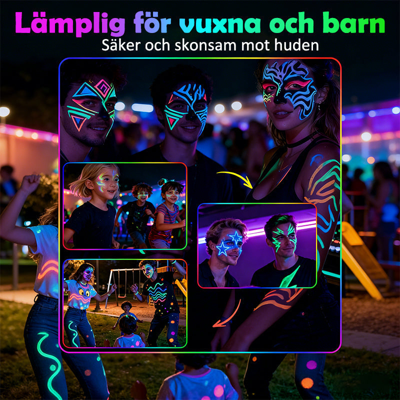 Illumina ogni spazio con una straordinaria body art al neon che cattura l’attenzione - Lamylie