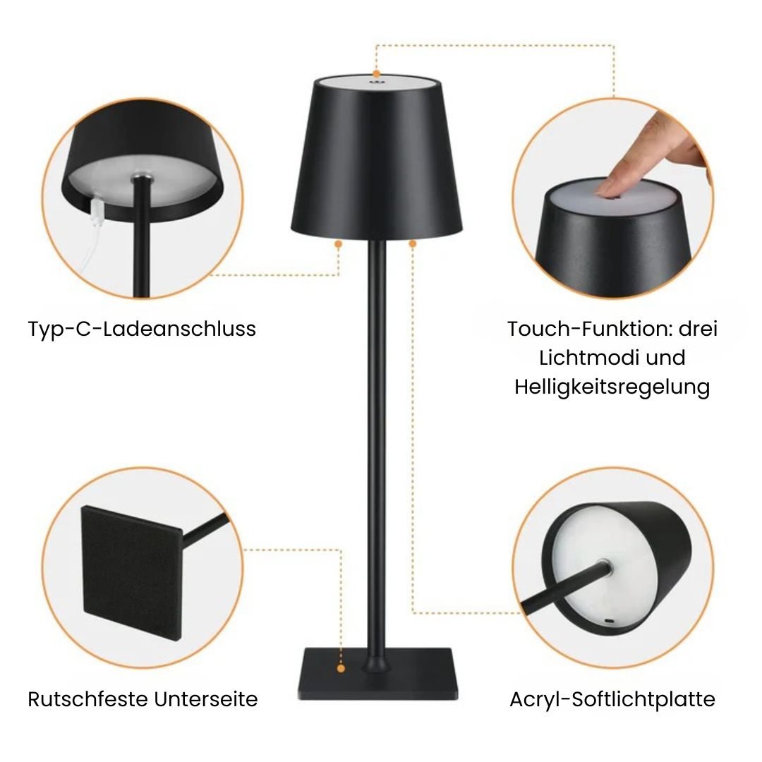 Wireless LED Desk Lamp with Touch Dimmer – Cordless, Pure Ambiance - Lamylie