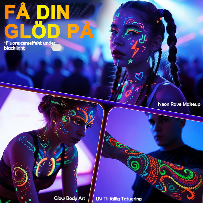 Illumina ogni spazio con una straordinaria body art al neon che cattura l’attenzione - Lamylie