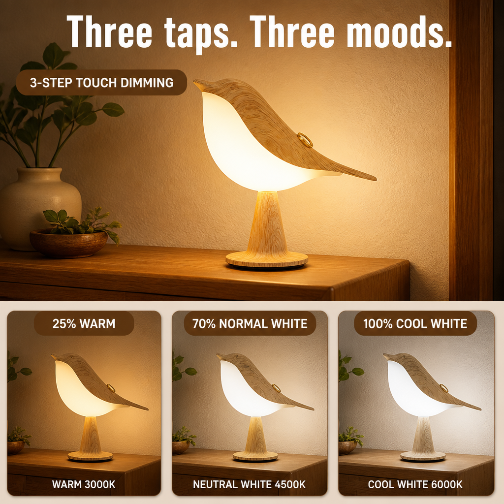 LumiNest — Wind Down Each Night With A Soft Bird-Shaped Bedside Glow - Lamylie