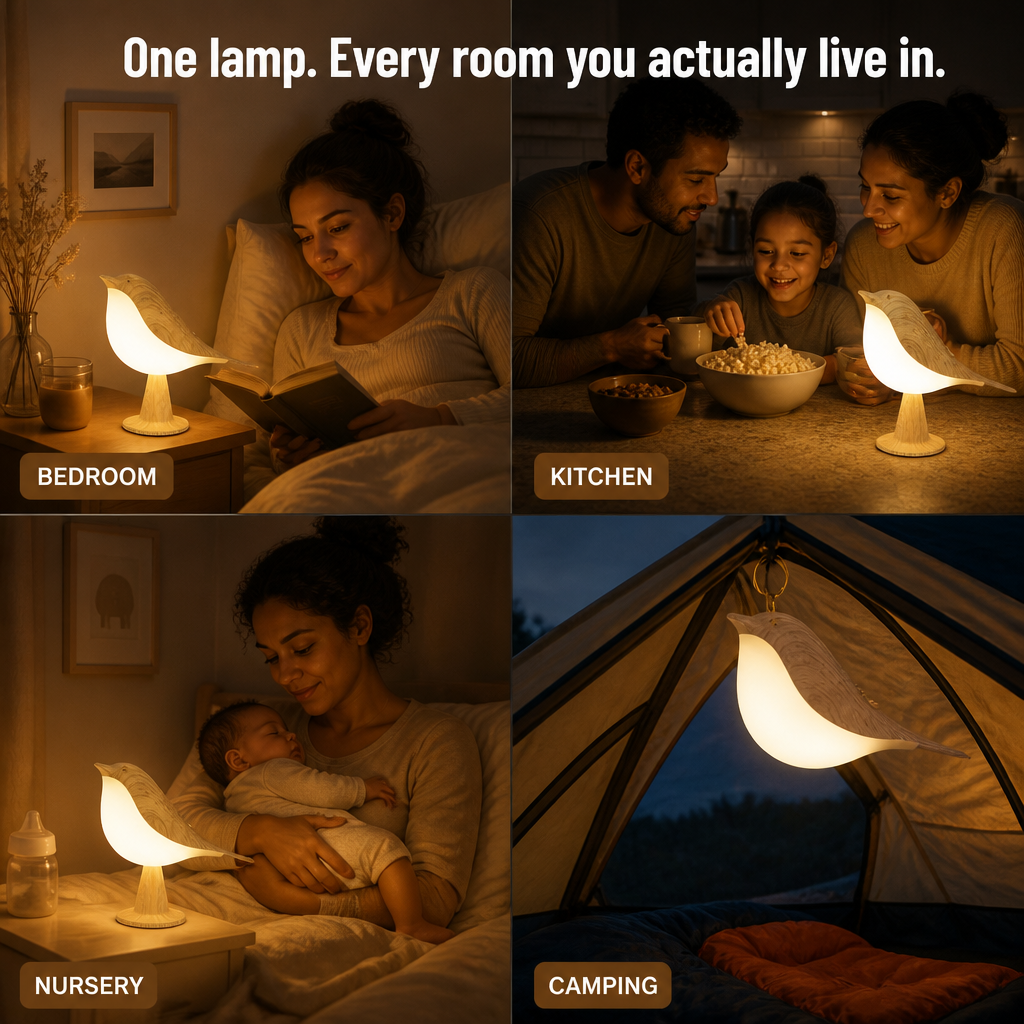 LumiNest — Wind Down Each Night With A Soft Bird-Shaped Bedside Glow - Lamylie