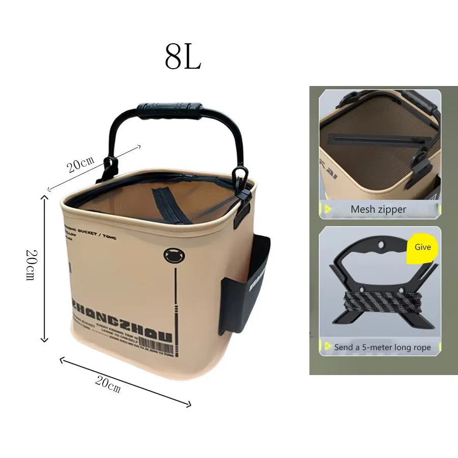Collapsible Fishing Container with Drainage Feature - Lamylie