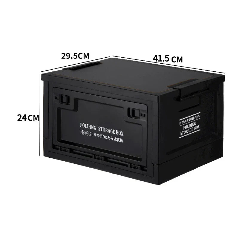 Caja de almacenamiento plegable con tapa de madera - Lamylie
