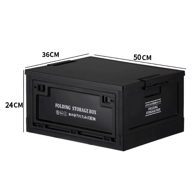 Caja de almacenamiento plegable con tapa de madera - Lamylie