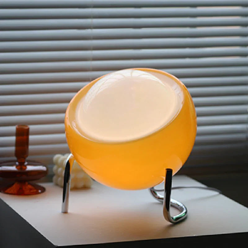 Retro Style Spherical Table Lamp with Warm LED Illumination - Lamylie