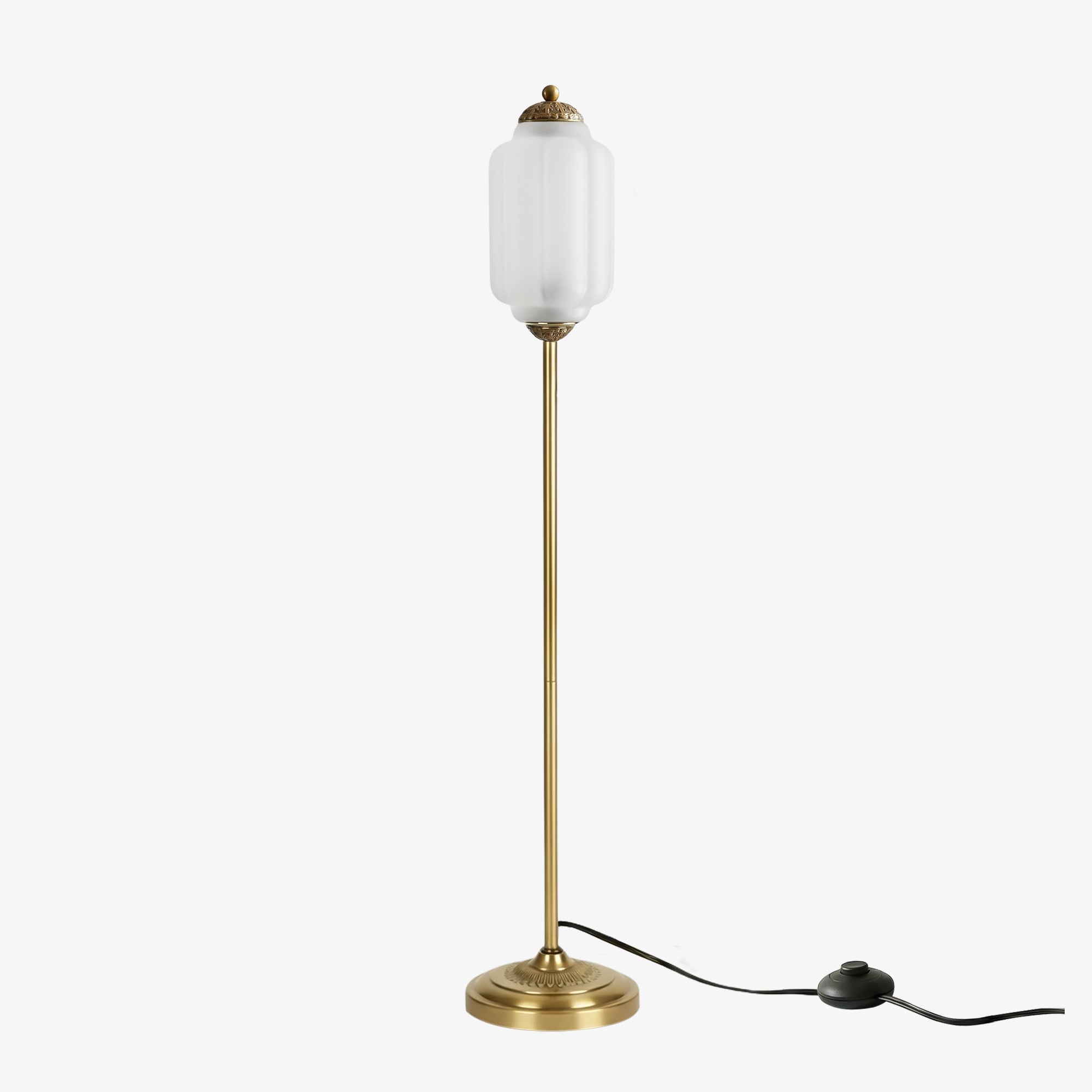 Decorative Glass Pumpkin Floor Lamp Retro Organic Style Living Room Standing Lamp - Lamylie