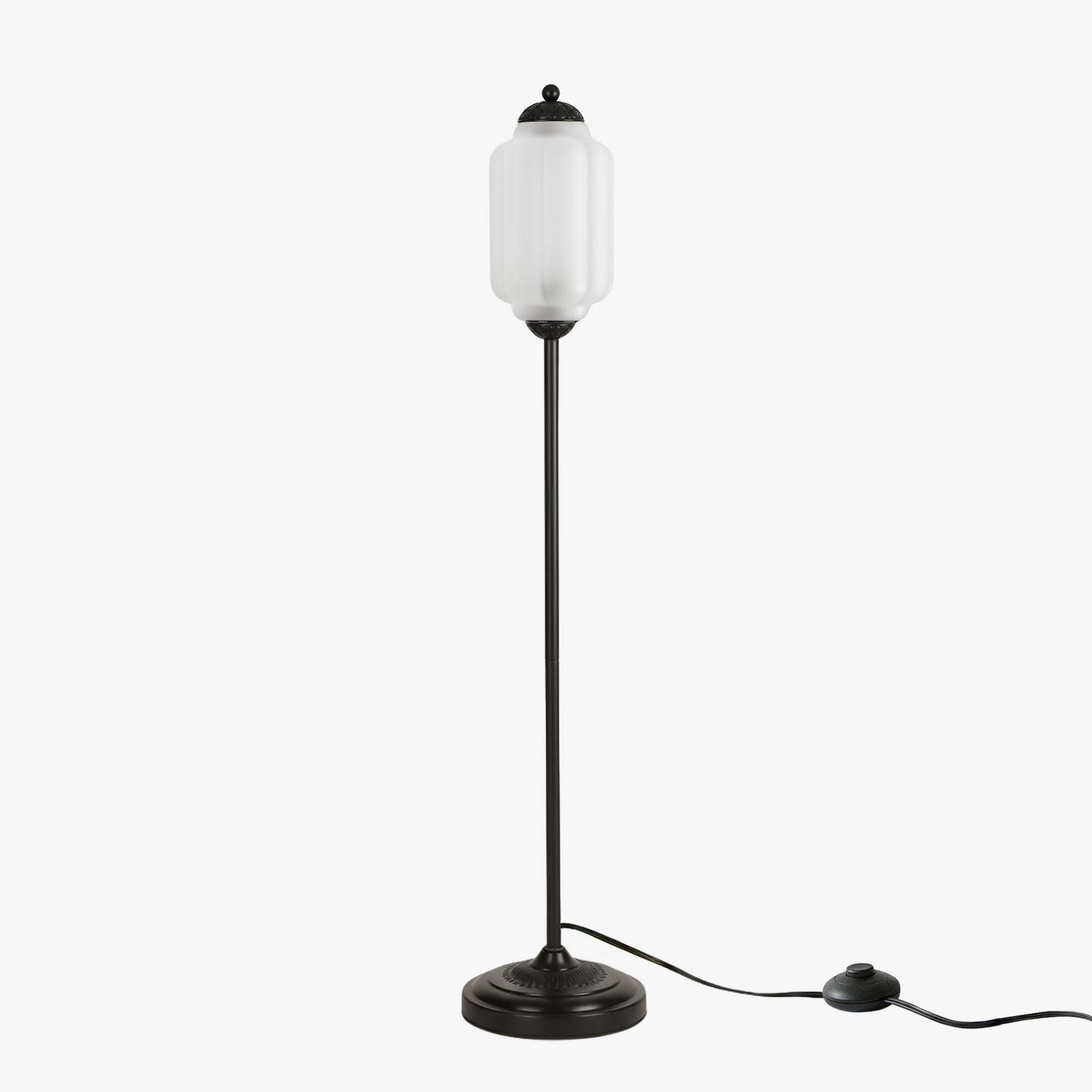 Decorative Glass Pumpkin Floor Lamp Retro Organic Style Living Room Standing Lamp - Lamylie