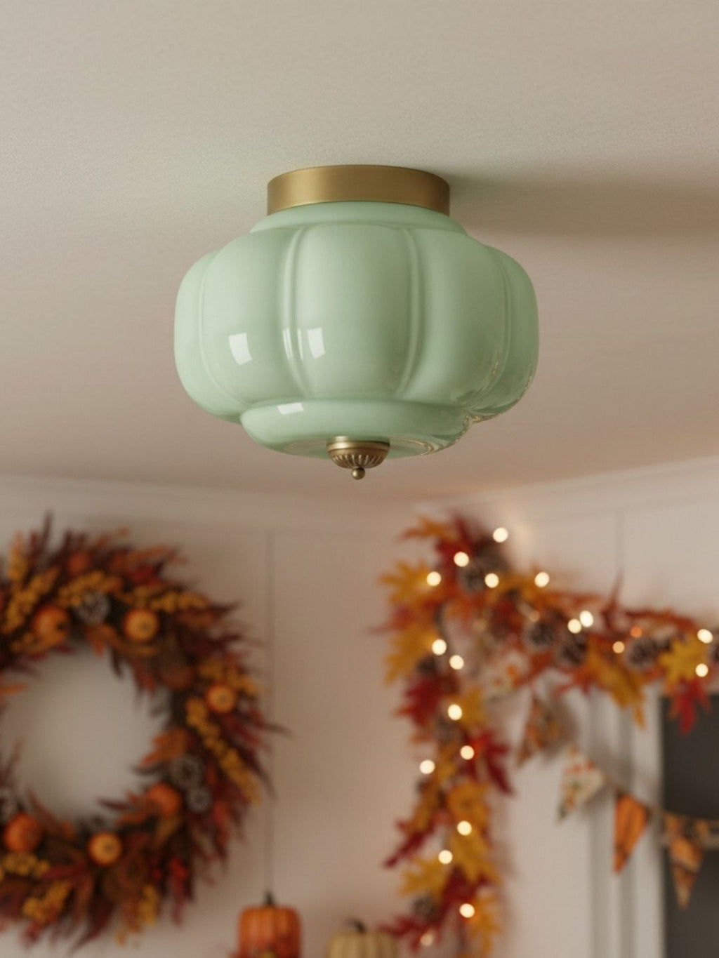 Retro Ceiling Lamp with Milk Glass Shade | Refined Semi-Flush Mount Lighting for Modern Interiors - Lamylie