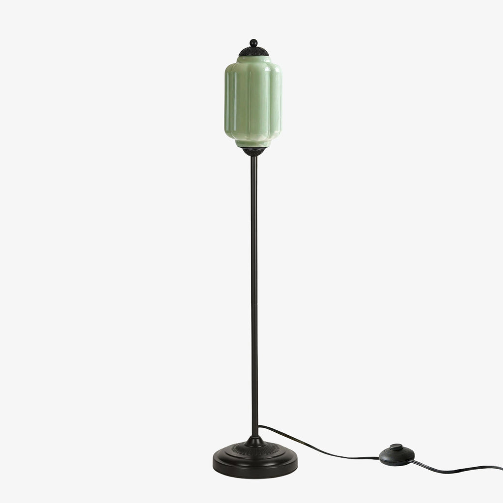Decorative Glass Pumpkin Floor Lamp Retro Organic Style Living Room Standing Lamp - Lamylie