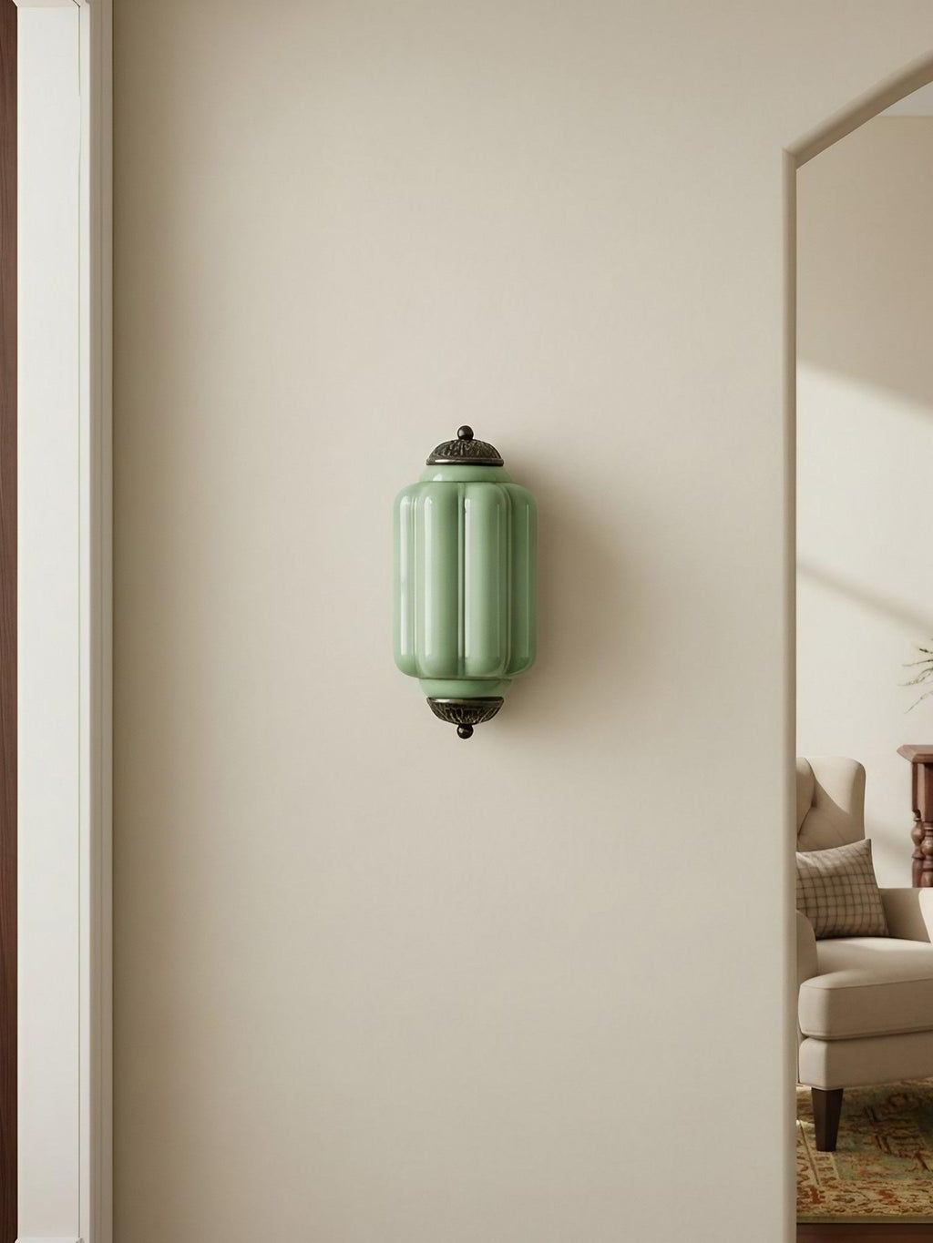 Milk Glass Wall Lamp for Bedroom Hall Scandinavian Style - Lamylie