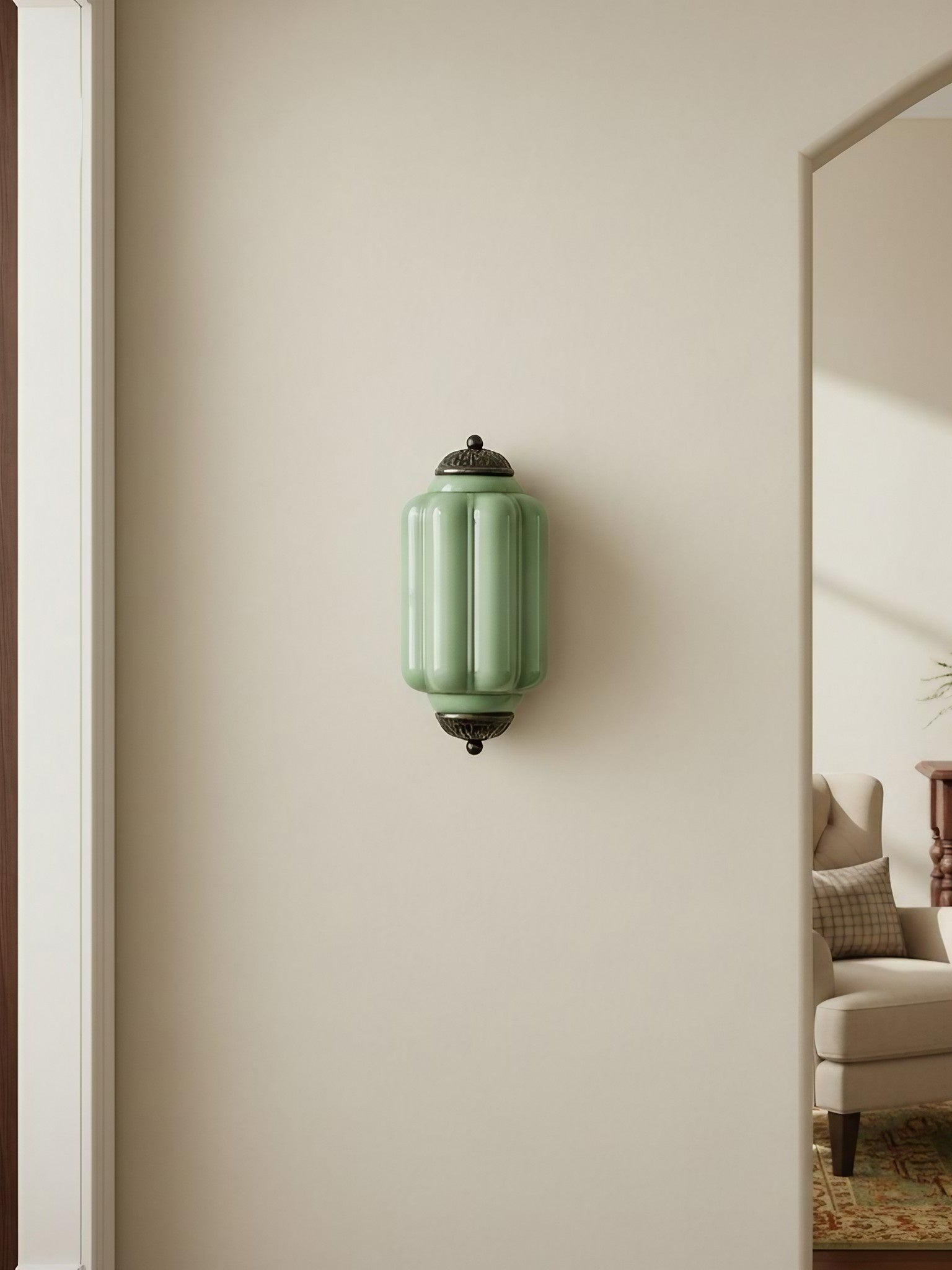 Milk Glass Wall Lamp for Bedroom Hall Scandinavian Style - Lamylie