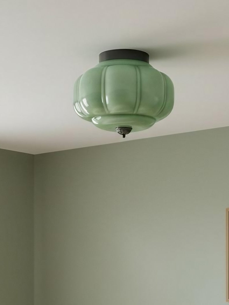 Retro Ceiling Lamp with Milk Glass Shade | Refined Semi-Flush Mount Lighting for Modern Interiors - Lamylie