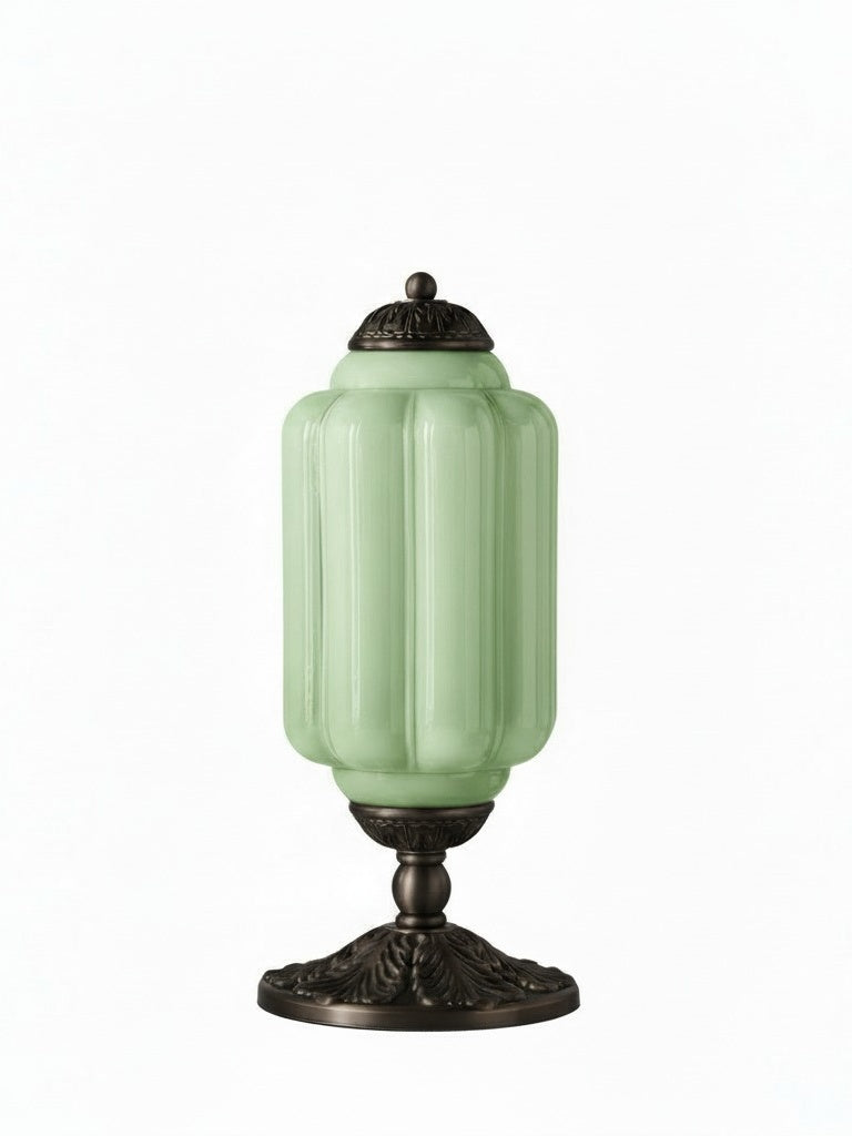 Vintage Glass Table Lamp with Brass or Black Finish - Lamylie