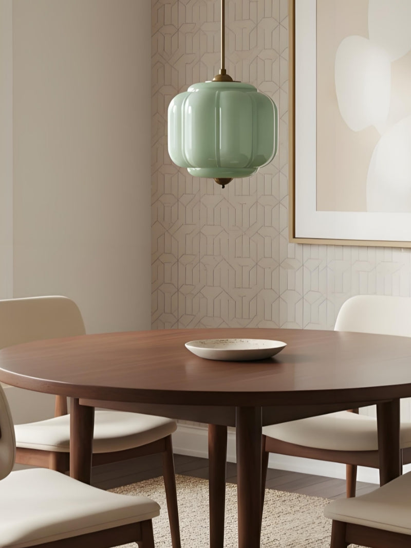 Vintage Chandelier with Cream-Colored Glass Shades | Retro-Style Pendant Lamp for Dining Room & Living Room - Lamylie