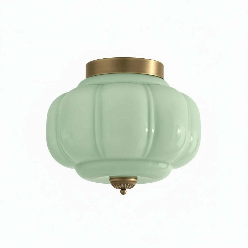 Retro Ceiling Lamp with Milk Glass Shade | Refined Semi-Flush Mount Lighting for Modern Interiors - Lamylie