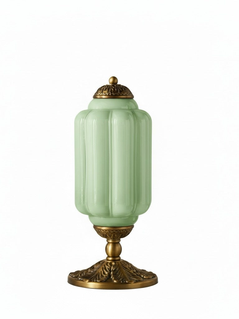 Vintage Glass Table Lamp with Brass or Black Finish - Lamylie