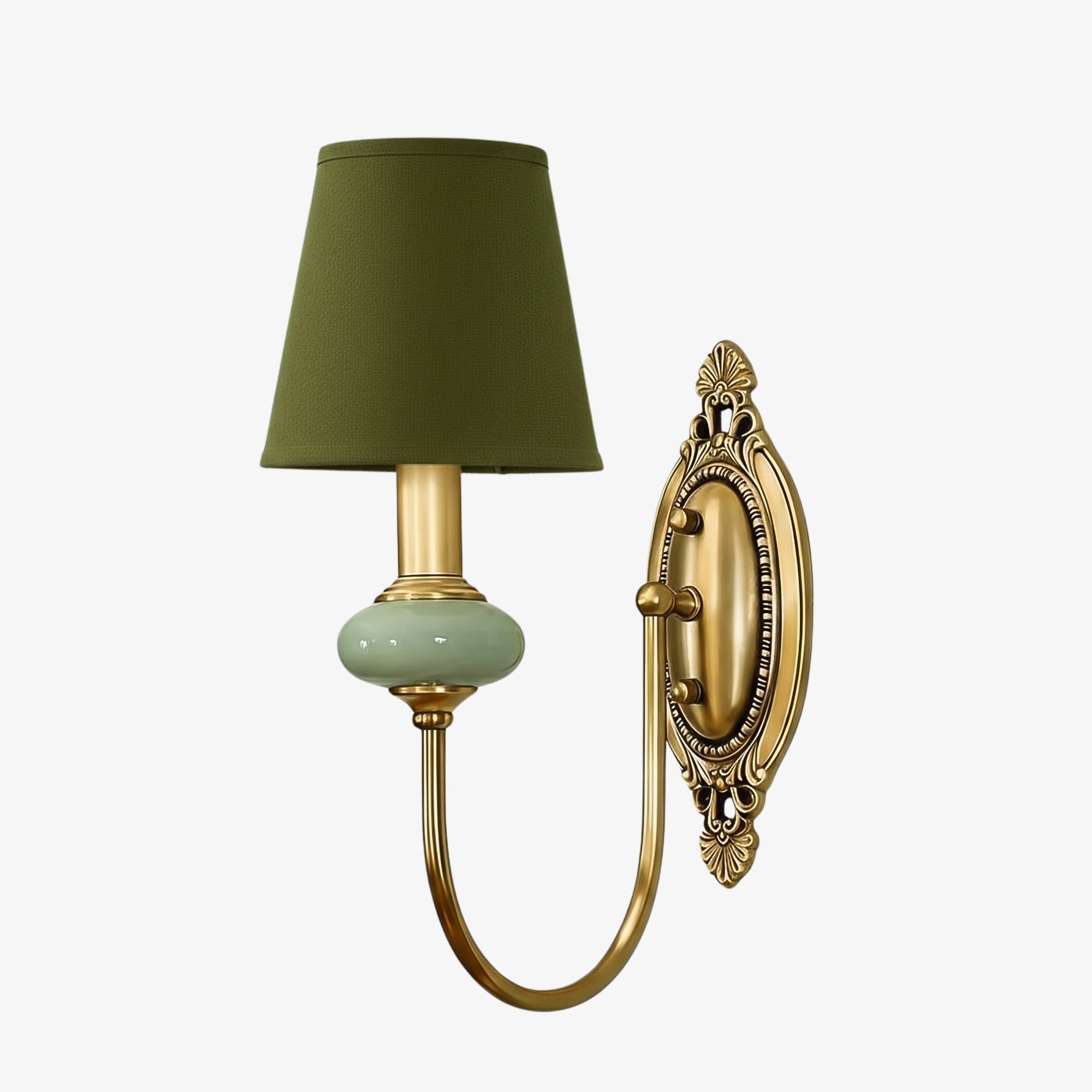 Ceramic Wall Lamp with Fabric Shade - 1 or 2 Light Points - E27 - Various Colors & Styles - Lamylie