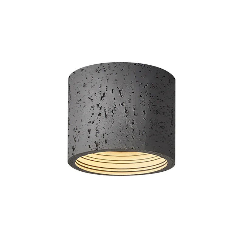Cylindrical Travertine Ceiling Lamp | LED Lighting for Modern Interiors - Lamylie