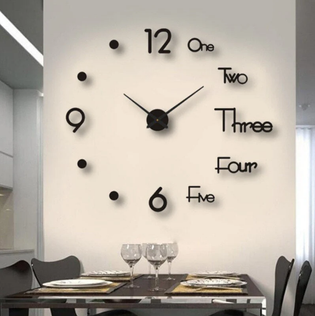 Modern Wall Clock Featuring 3D Raised Numbers Design - Lamylie