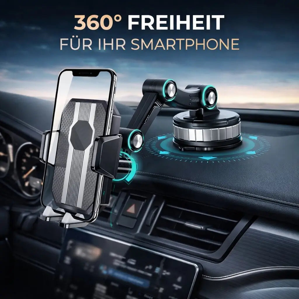Mobilholder til bil med sugekopp og 360° rotasjon - Lamylie