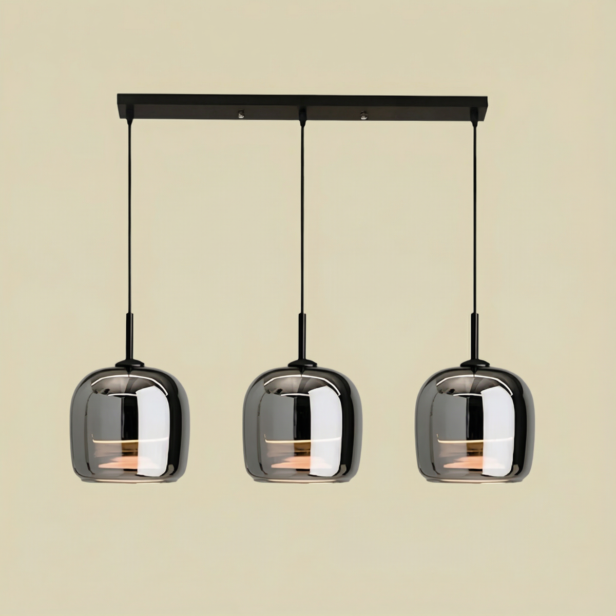 LumenGlow pendellampa i rökgrått glas — modern hängande design