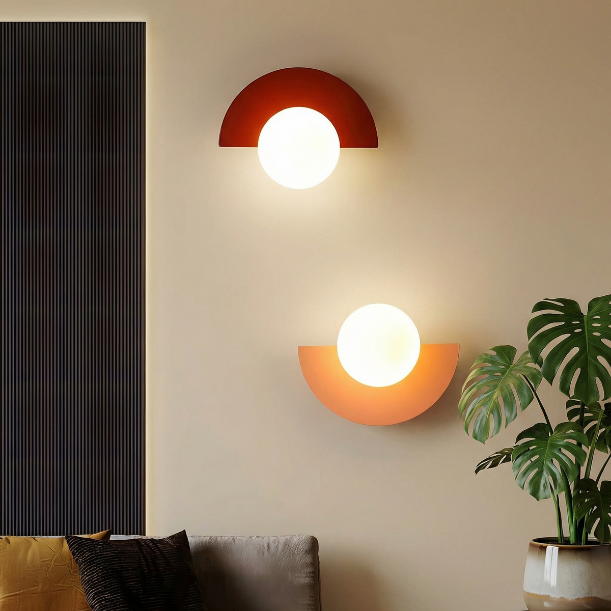 Candeeiro de parede semicircular Summit - Candeeiro de parede LED integrado
