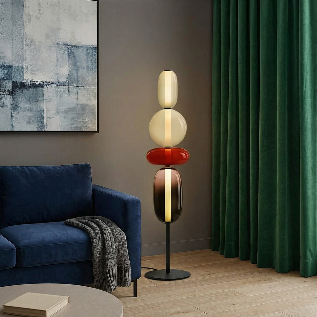 مصباح أرضي عصري من Aurora — شكل نحتي، توهج LED دافئ