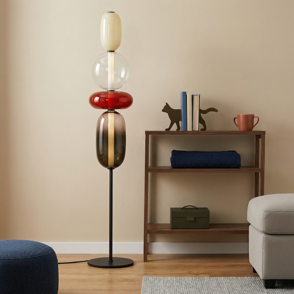 مصباح أرضي عصري من Aurora — شكل نحتي، توهج LED دافئ