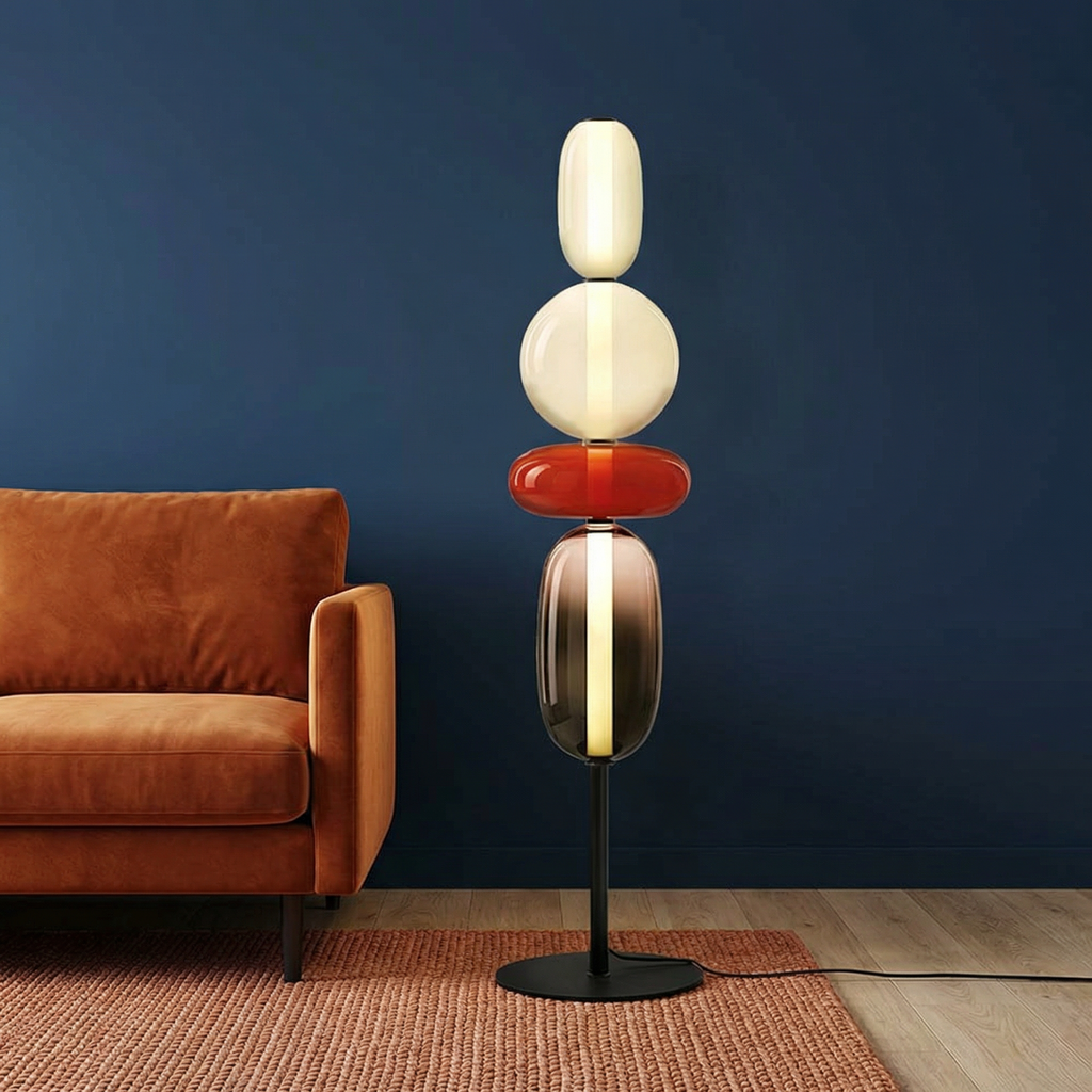 مصباح أرضي عصري من Aurora — شكل نحتي، توهج LED دافئ