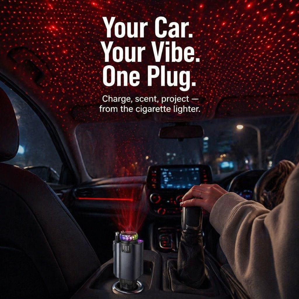 LumiVibe — Charge, Scent & Star-Project Your Car From One Plug - Lamylie