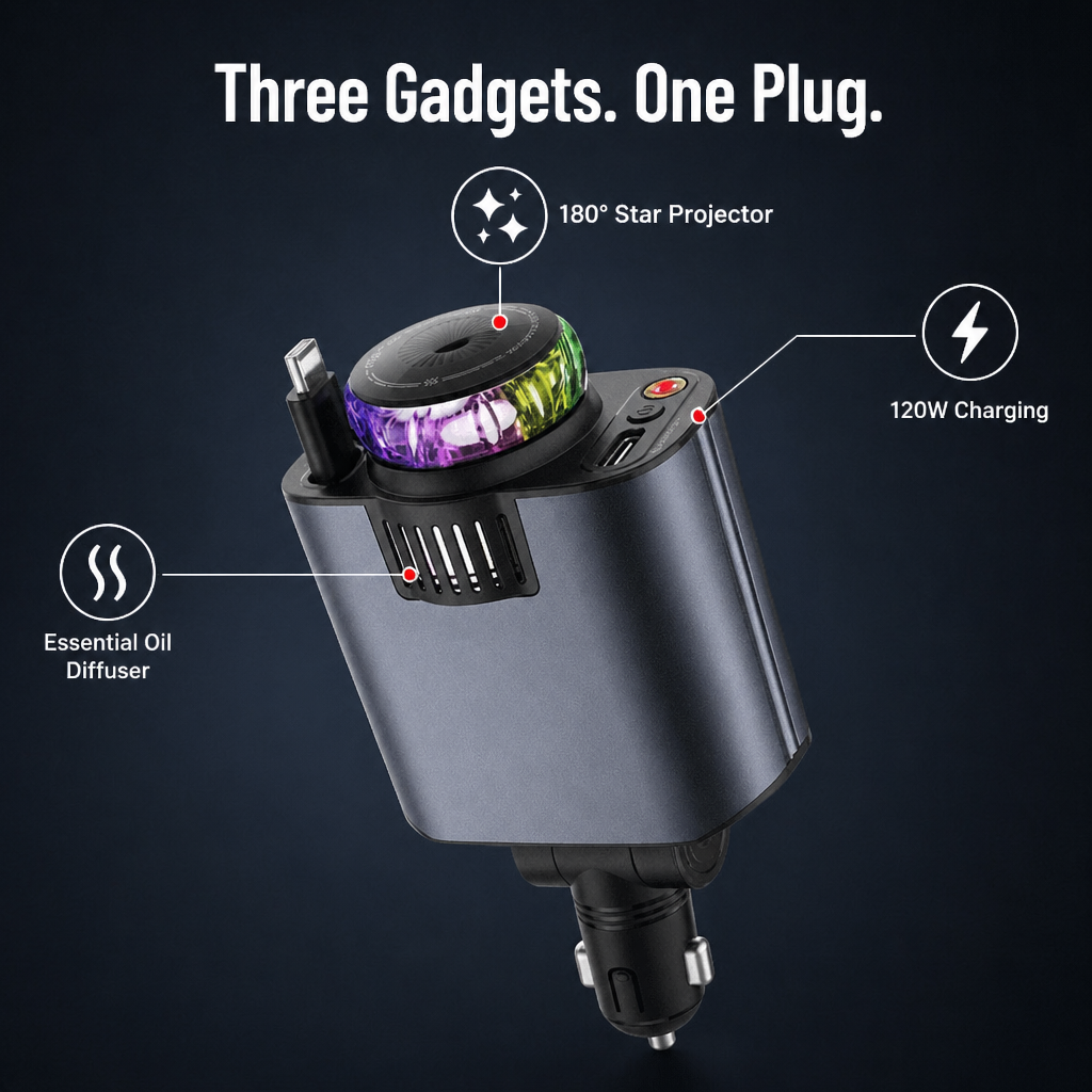 LumiVibe — Charge, Scent & Star-Project Your Car From One Plug - Lamylie
