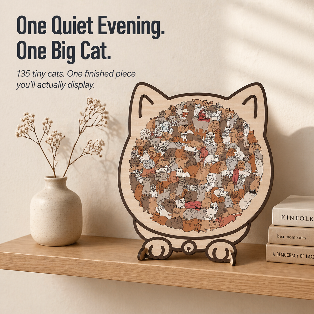 WhiskerCraft — Build a Big Cat Out of 135 Tiny Cats in One Evening - Lamylie