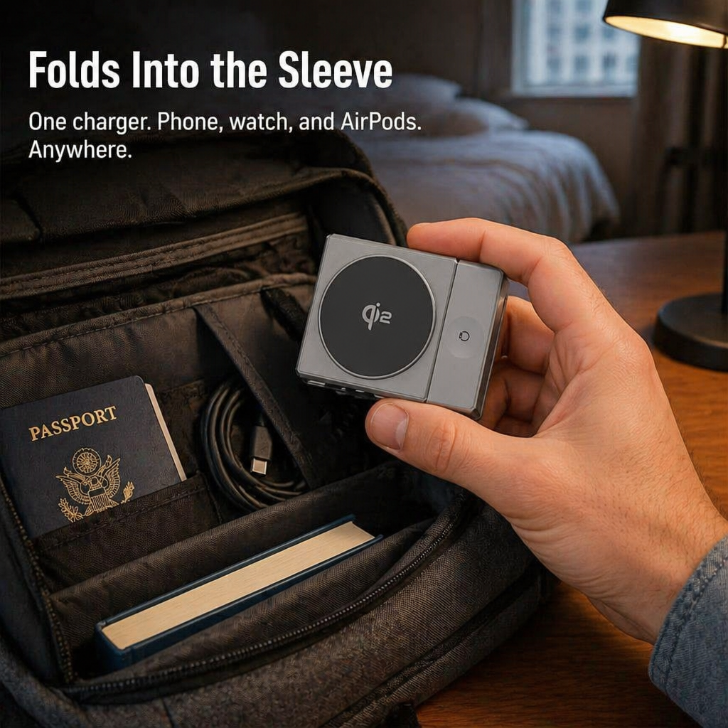 ChargeFlow — iPhone, Watch und Headsets an einem faltbaren Qi2-Ständer befestigen - Lamylie