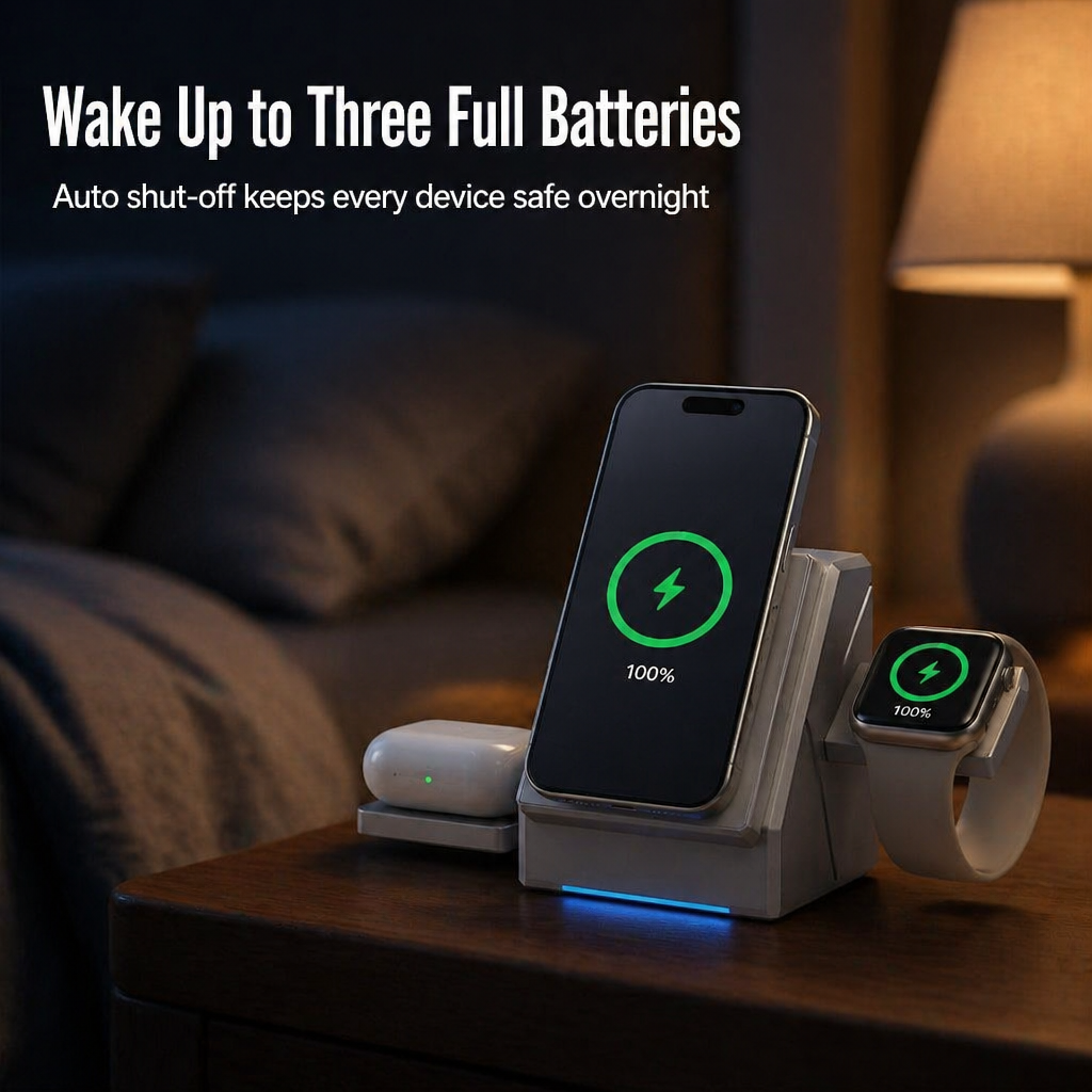 ChargeFlow — iPhone, Watch und Headsets an einem faltbaren Qi2-Ständer befestigen - Lamylie
