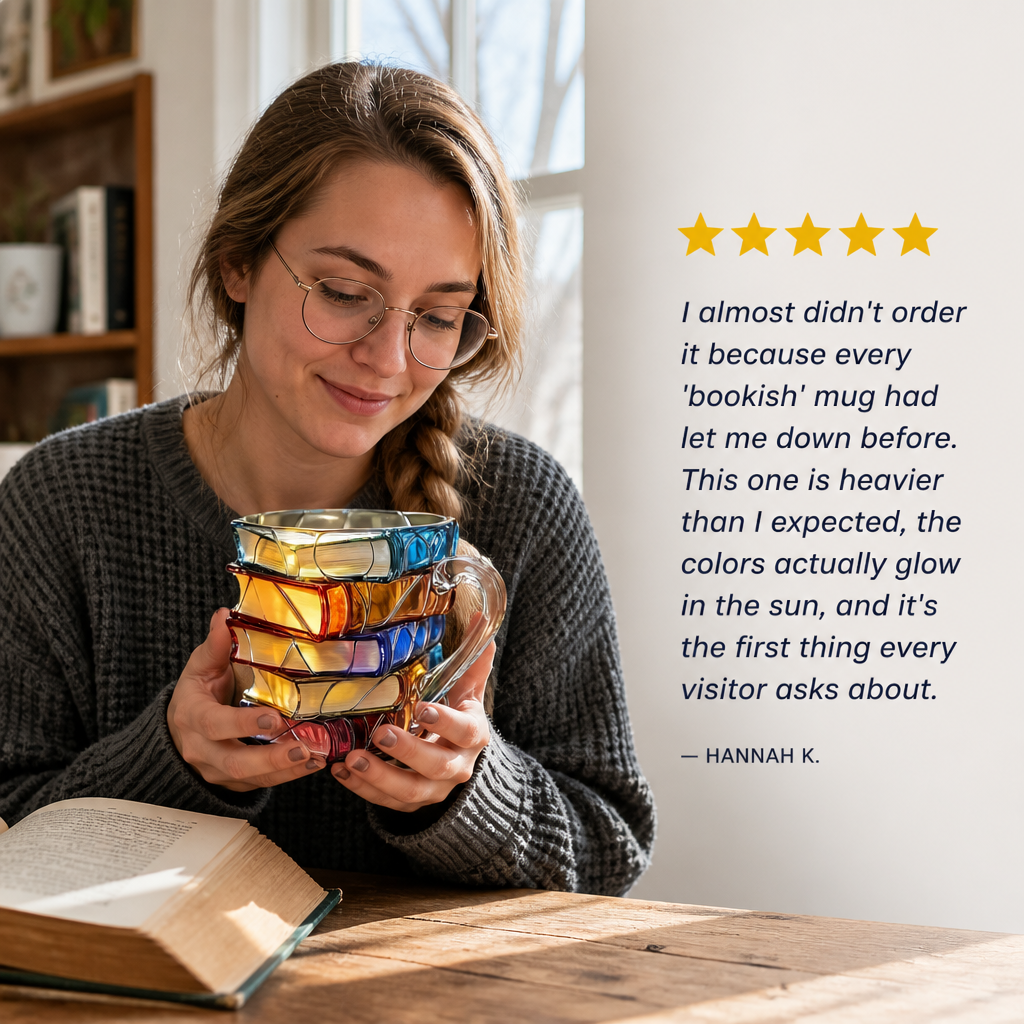 LitMuse — Pour Your Morning Coffee Into a Stained-Glass Stack of Books - Lamylie