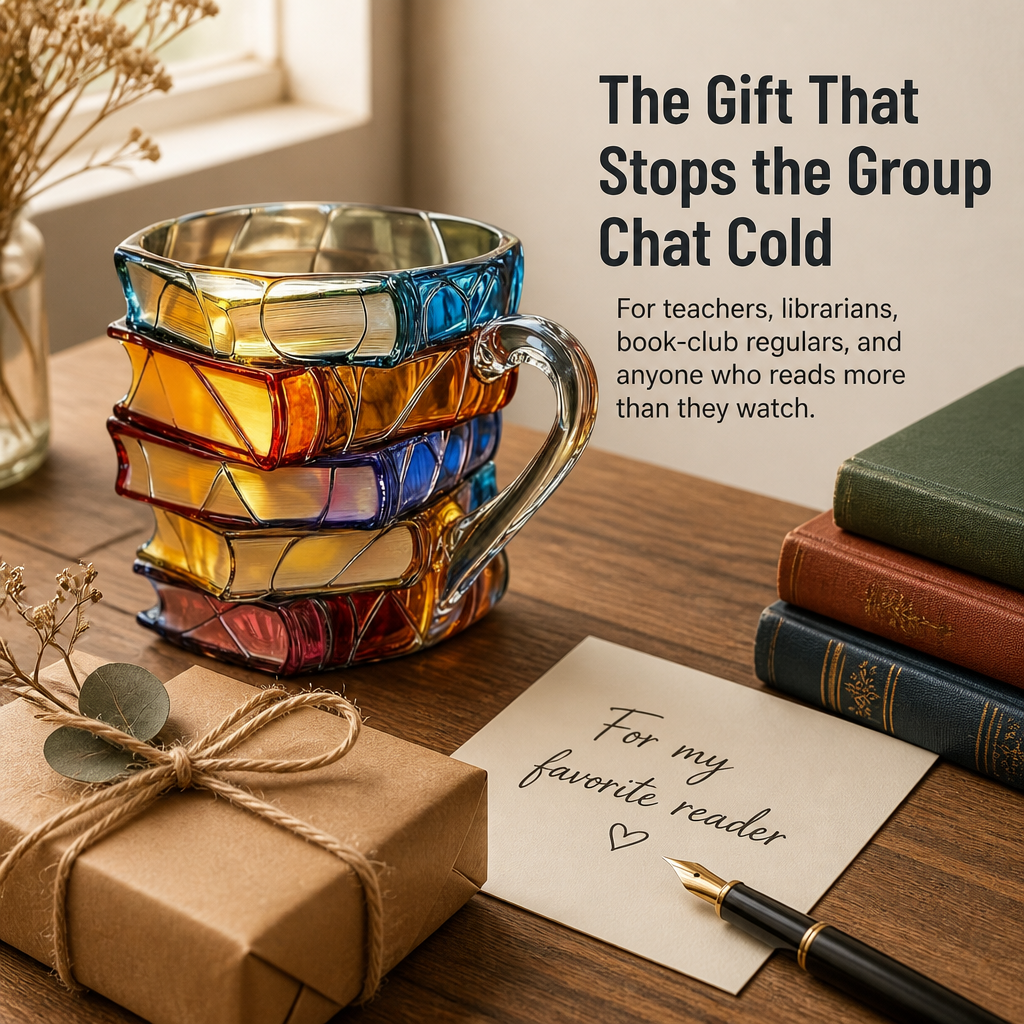 LitMuse — Pour Your Morning Coffee Into a Stained-Glass Stack of Books - Lamylie