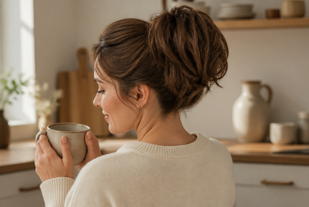 LuxeTwist – Chouchou pour chignon décoiffé volumineux avec mèches synthétiques résistantes à la chaleur - Lamylie