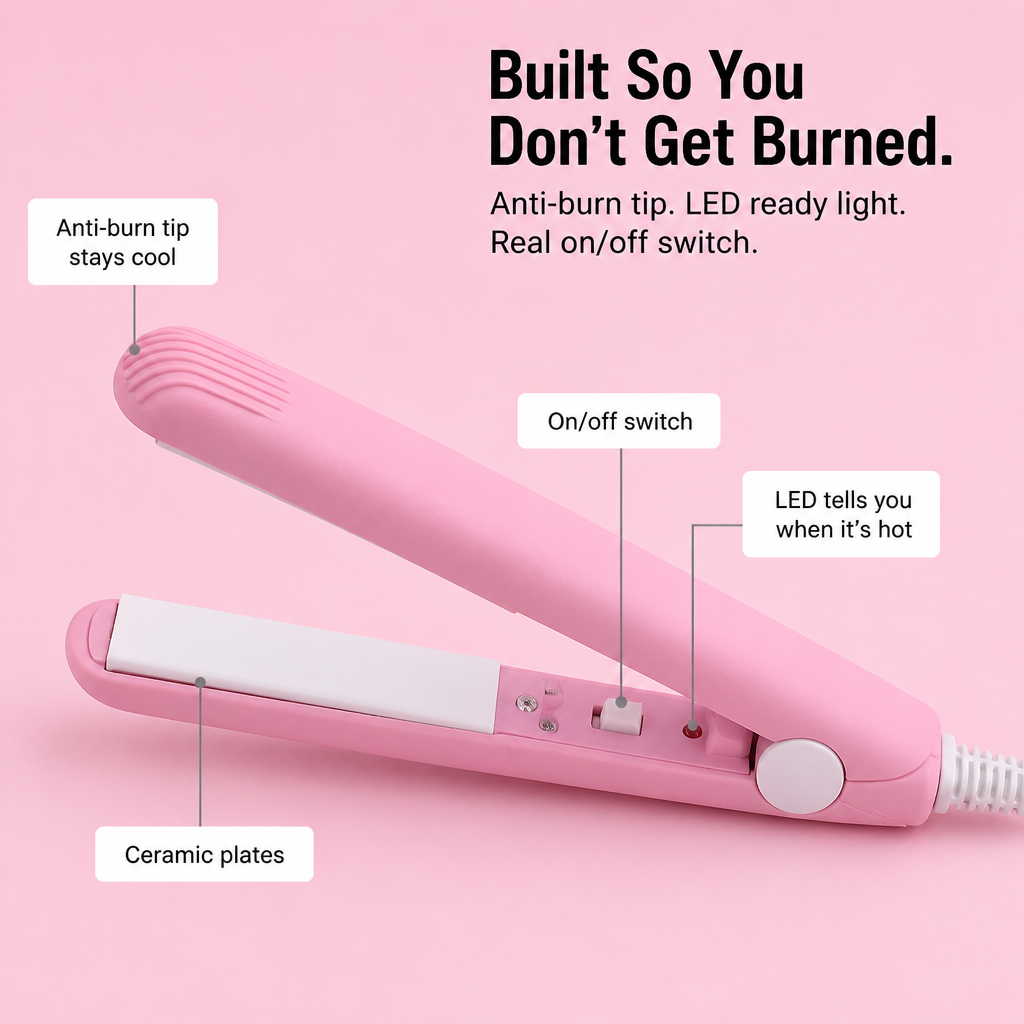 LumeaCurve Mini Styler — Glat pandehår, tæm krus og genopfrisk bølger på farten – Lamylie