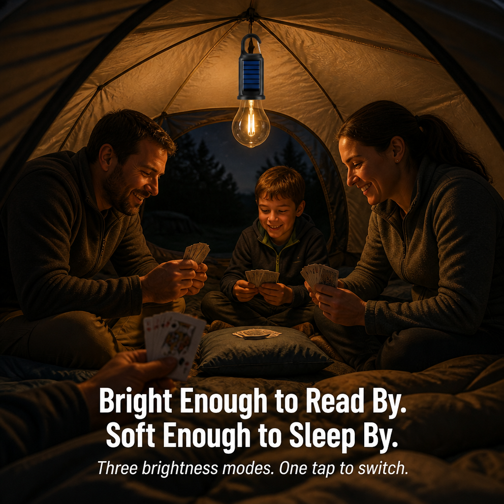 LumaVibe — Clip-On Solar Bulb Lights the Whole Tent All Night, No Batteries Needed - Lamylie