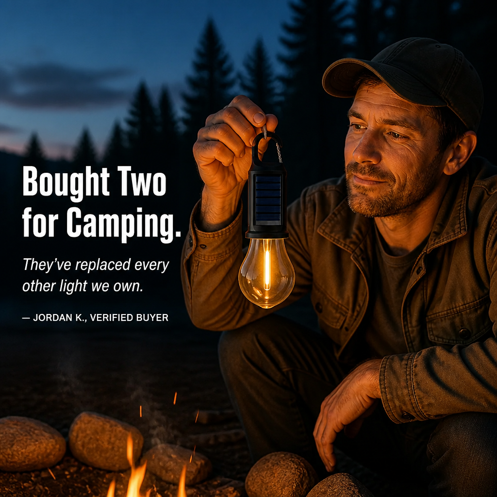 LumaVibe — Clip-On Solar Bulb Lights the Whole Tent All Night, No Batteries Needed - Lamylie
