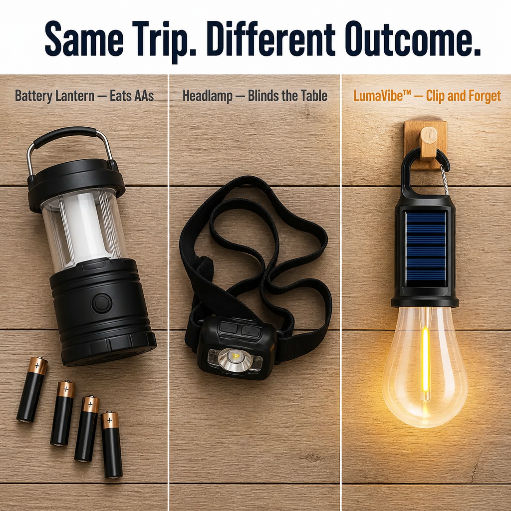 LumaVibe — Clip-On Solar Bulb Lights the Whole Tent All Night, No Batteries Needed - Lamylie